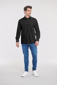 Russell Collection RU936M - Mens Long Sleeve Pure Cotton Easy Care Poplin Shirt