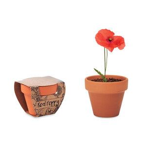 GiftRetail MO6148 - RED POPPY Terracotta pot poppy