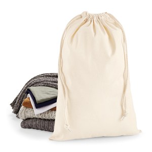 Westford Mill W216 - Drawstring carry handle bag in premium cotton