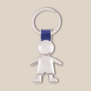 EgotierPro 33078 - Metallic Keychain with Boy/Girl Design KINDER